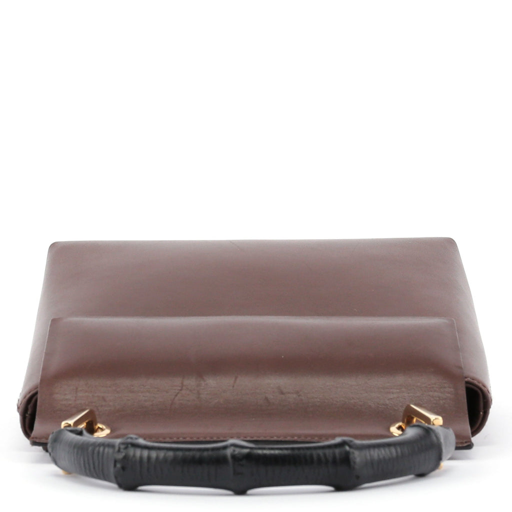 Brown Bamboo Top Handle Bag