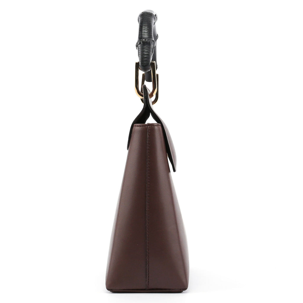 Brown Bamboo Top Handle Bag