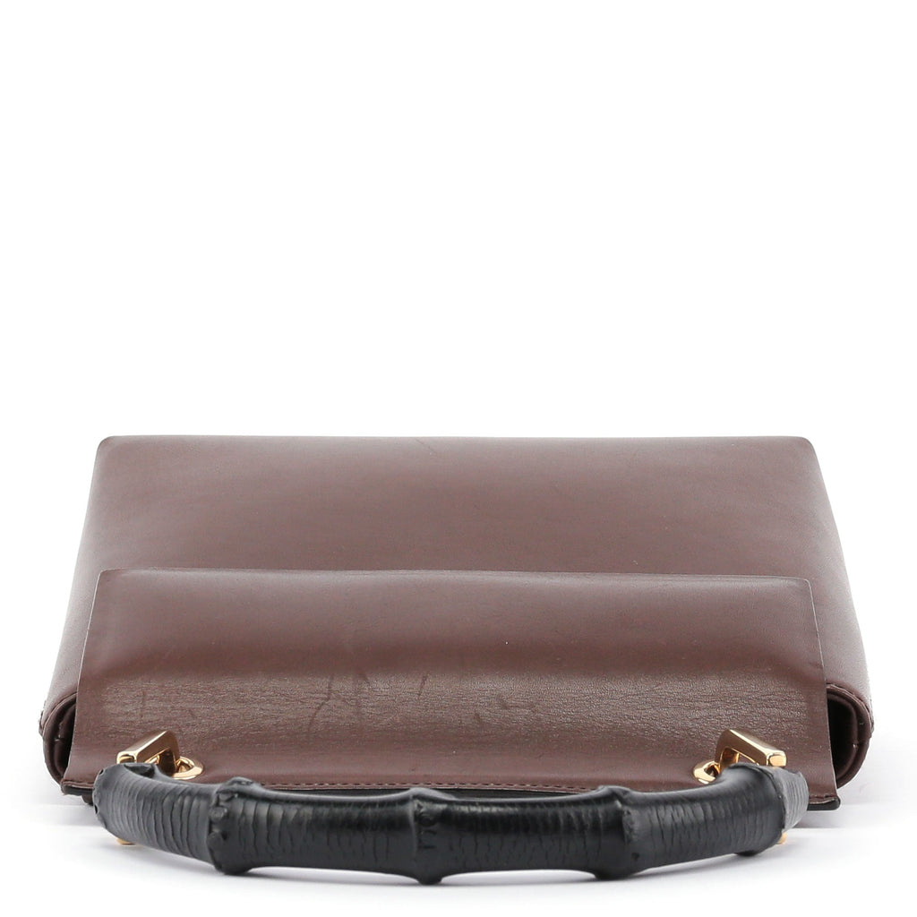 Brown Bamboo Top Handle Bag