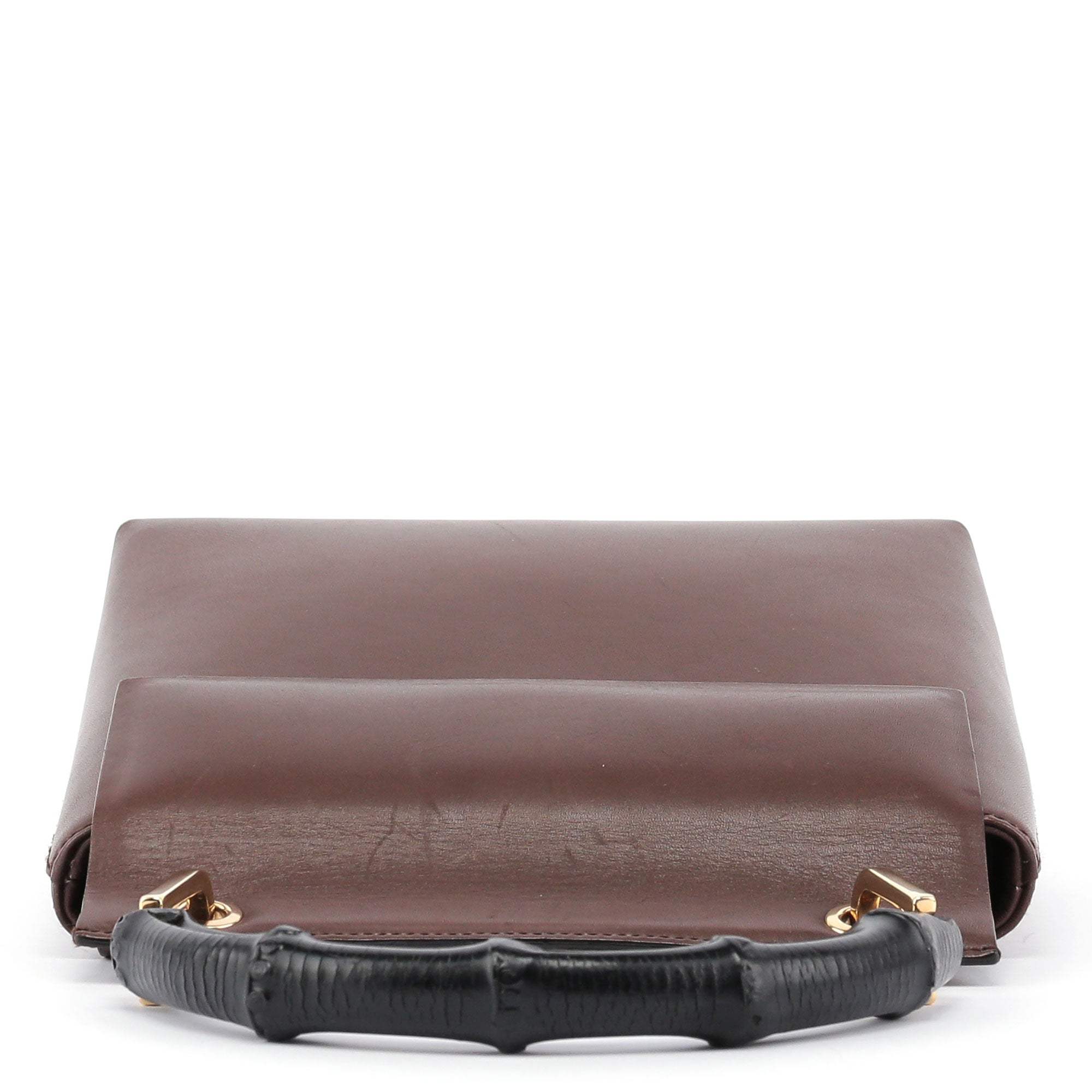 Brown Bamboo Top Handle Bag