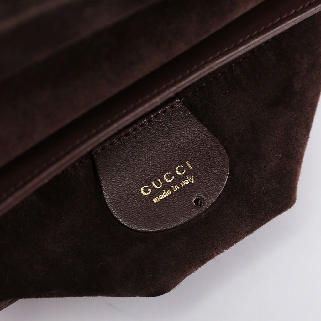 Brown Bamboo Top Handle Bag