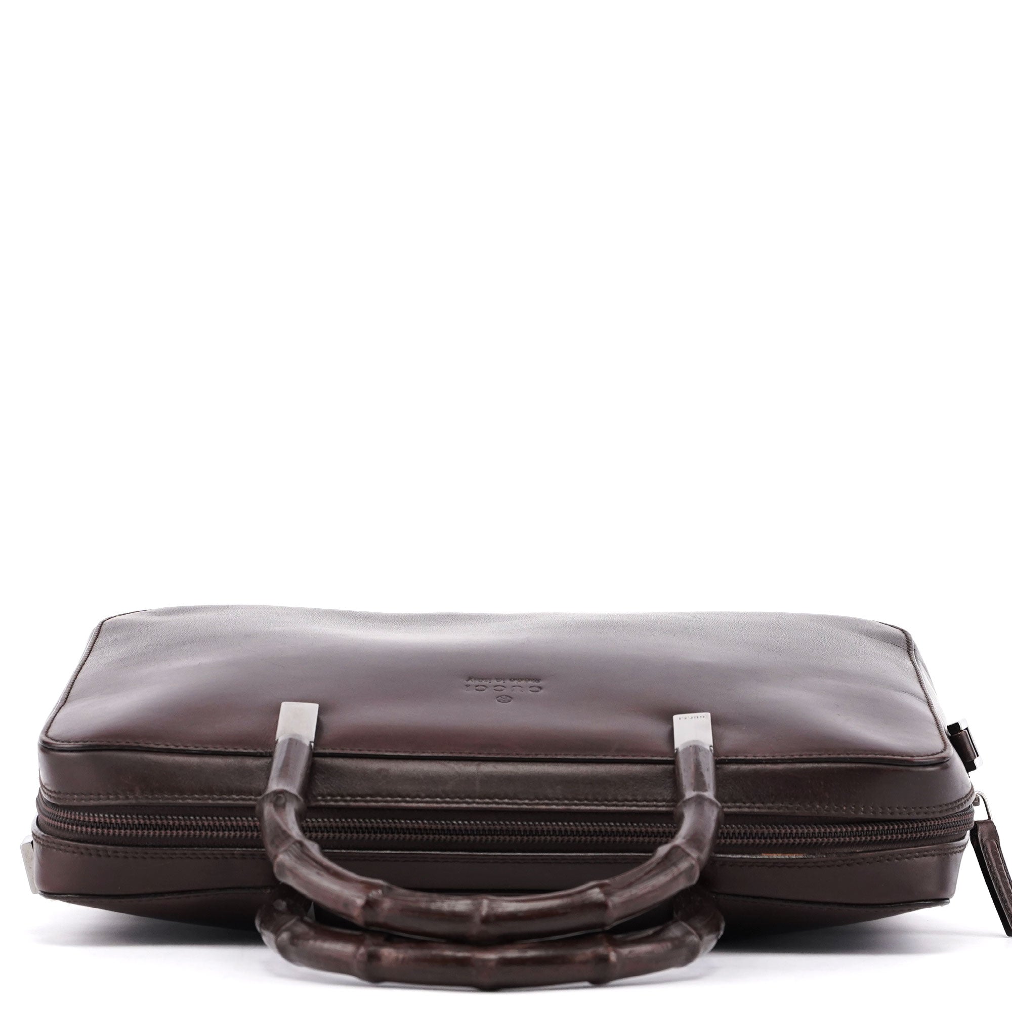 Brown Calfskin Bamboo Tote