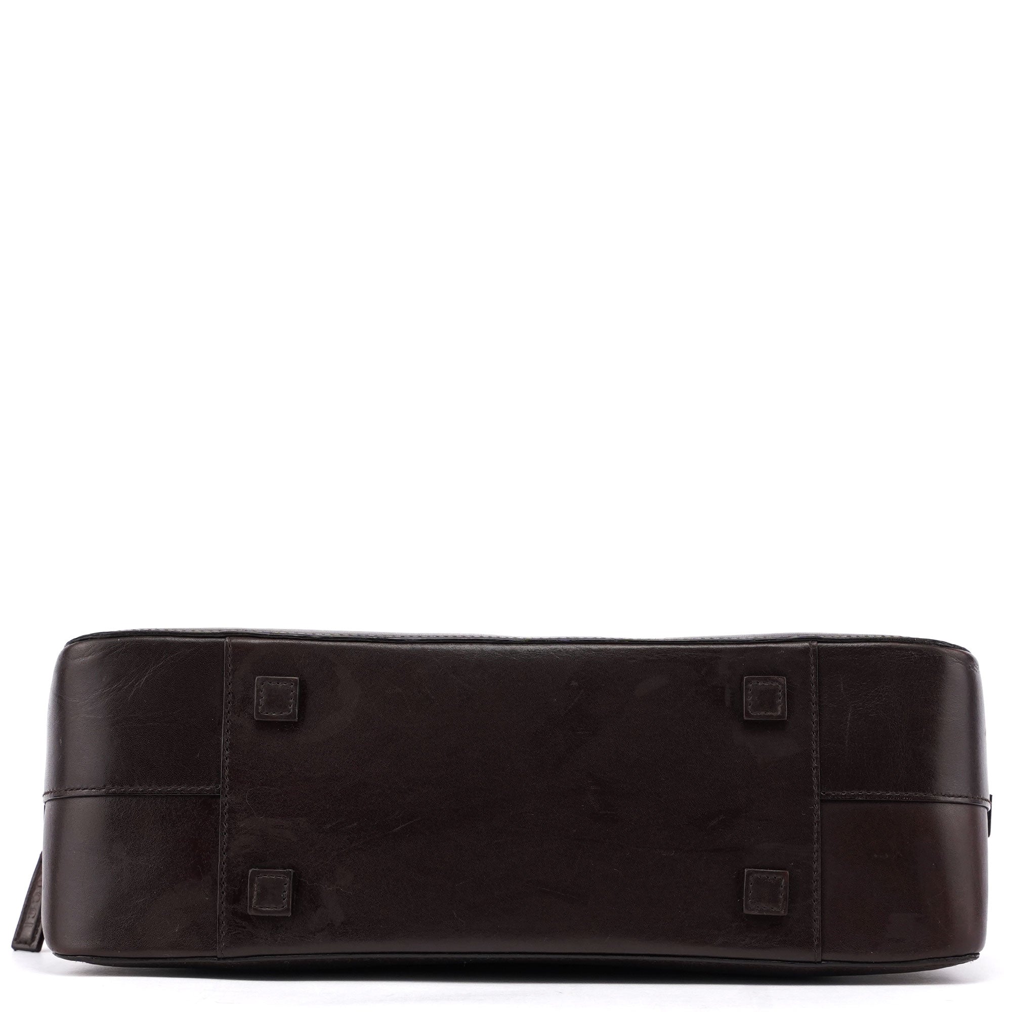 Brown Calfskin Bamboo Tote