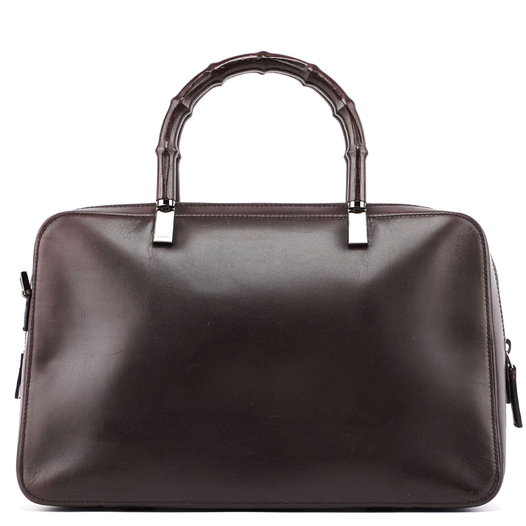 Brown Calfskin Bamboo Tote
