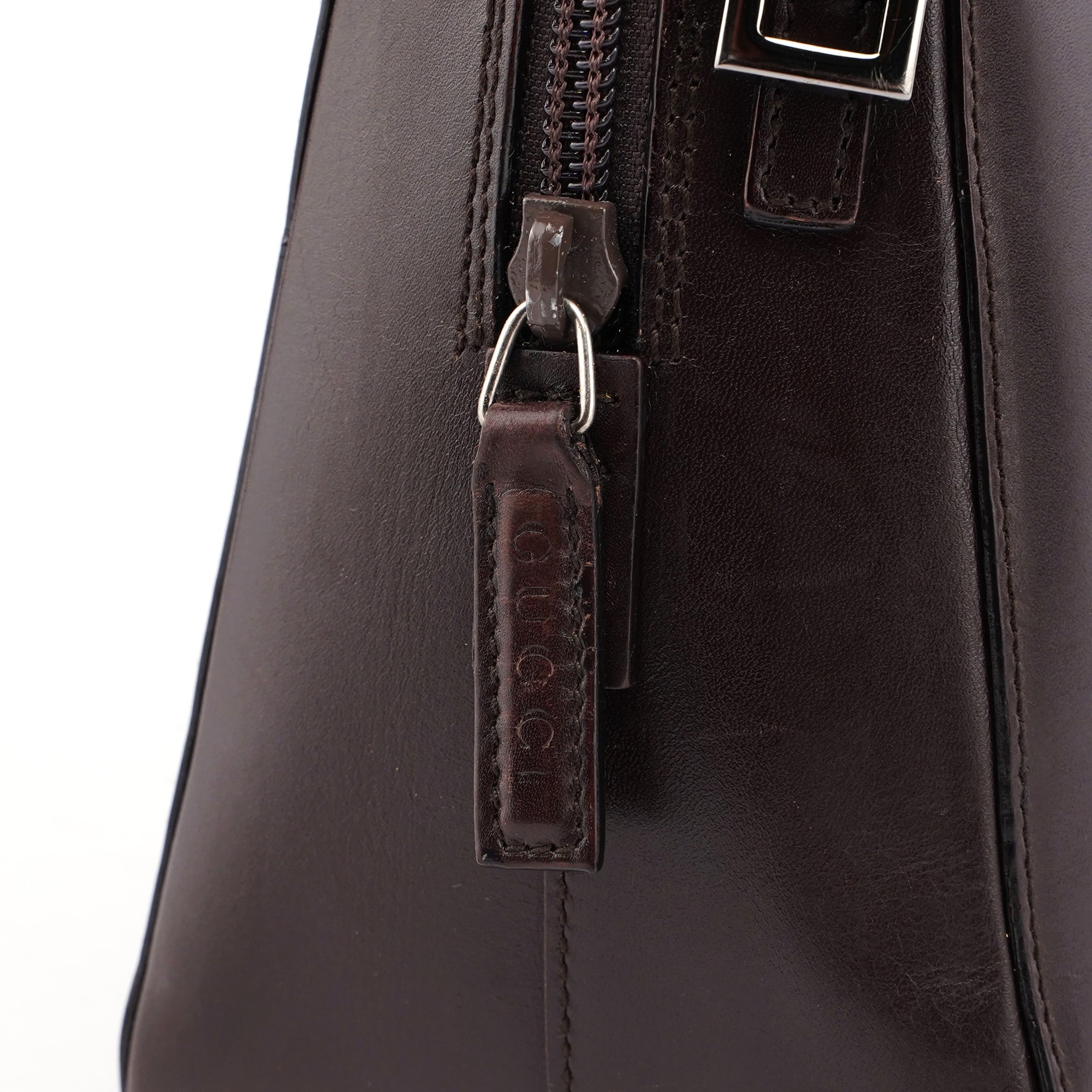 Brown Calfskin Bamboo Tote
