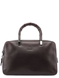 Brown Calfskin Bamboo Tote