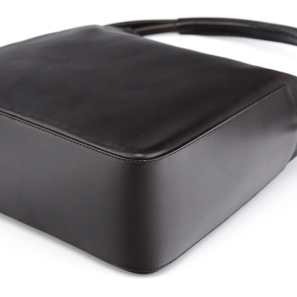 Brown Calfskin Hobo Shoulder Bag