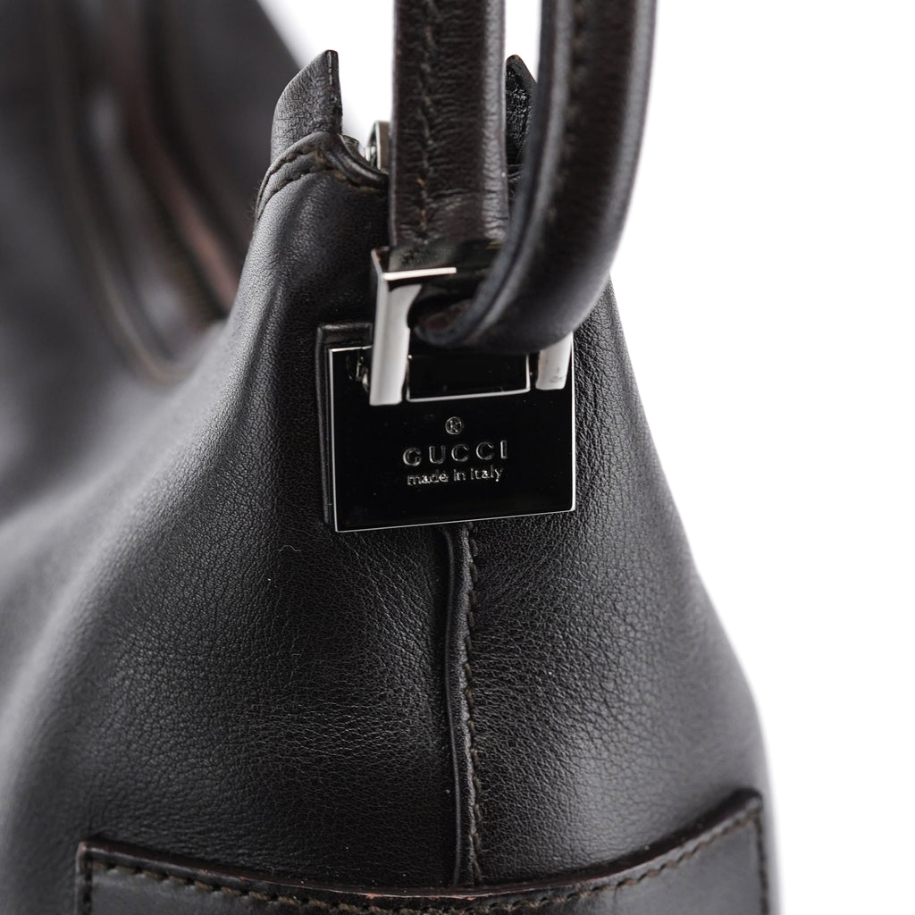 Brown Calfskin Hobo Shoulder Bag