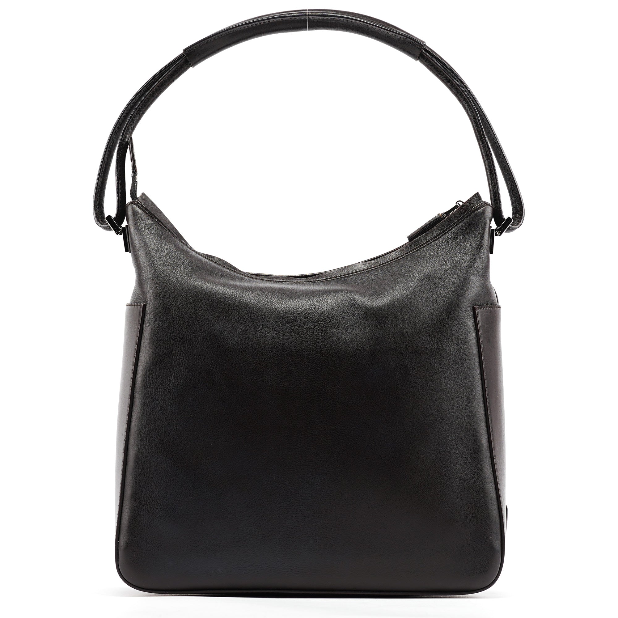 Brown Calfskin Hobo Shoulder Bag