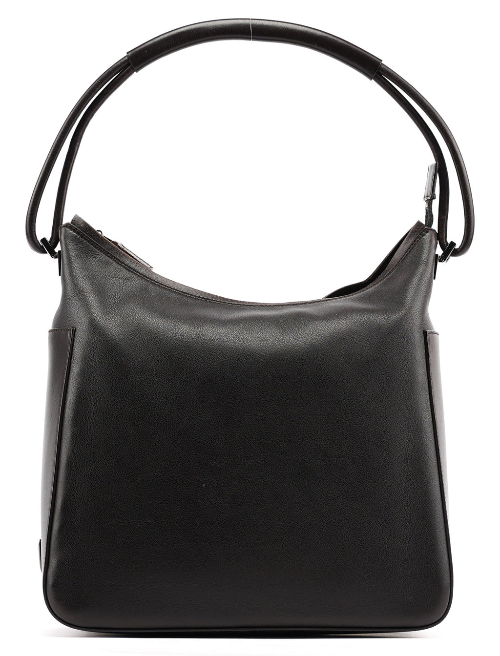 Brown Calfskin Hobo Shoulder Bag