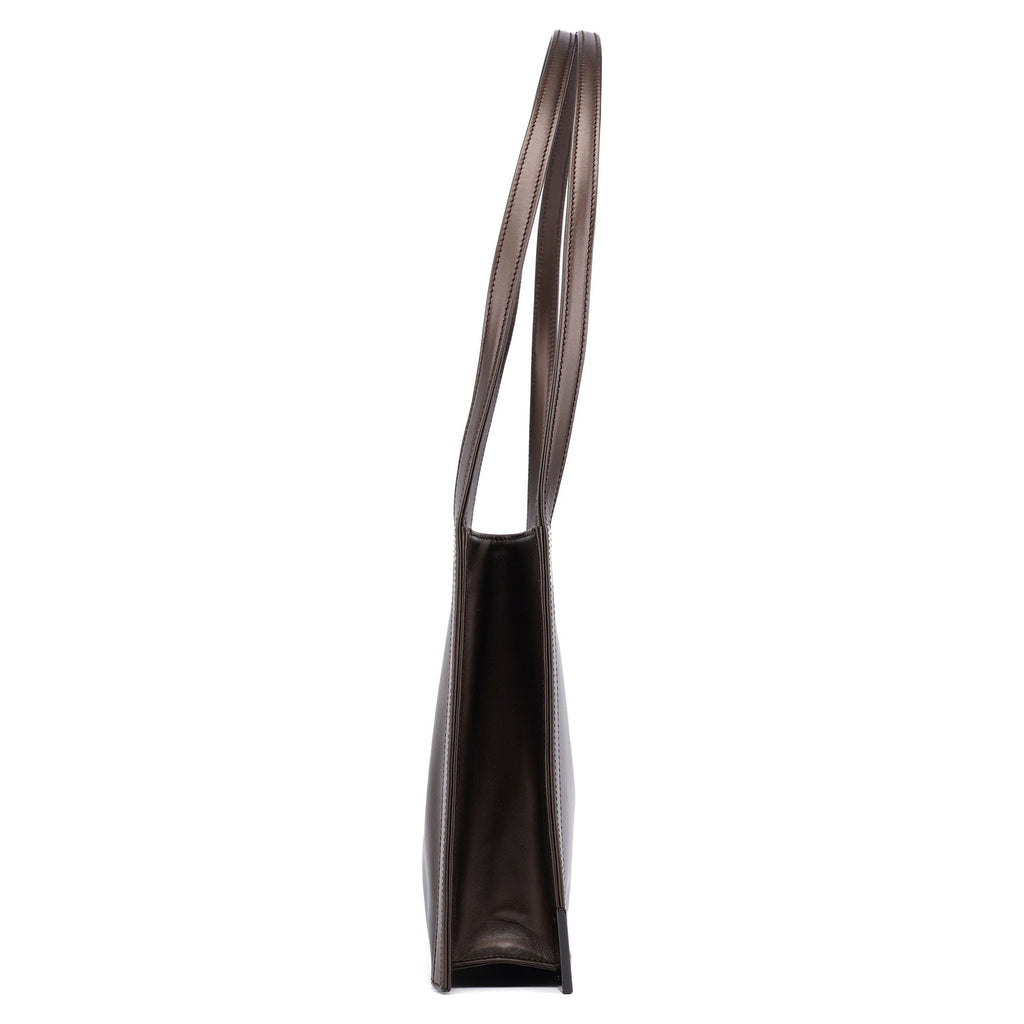 Brown Calfskin Hobo Shoulder Bag