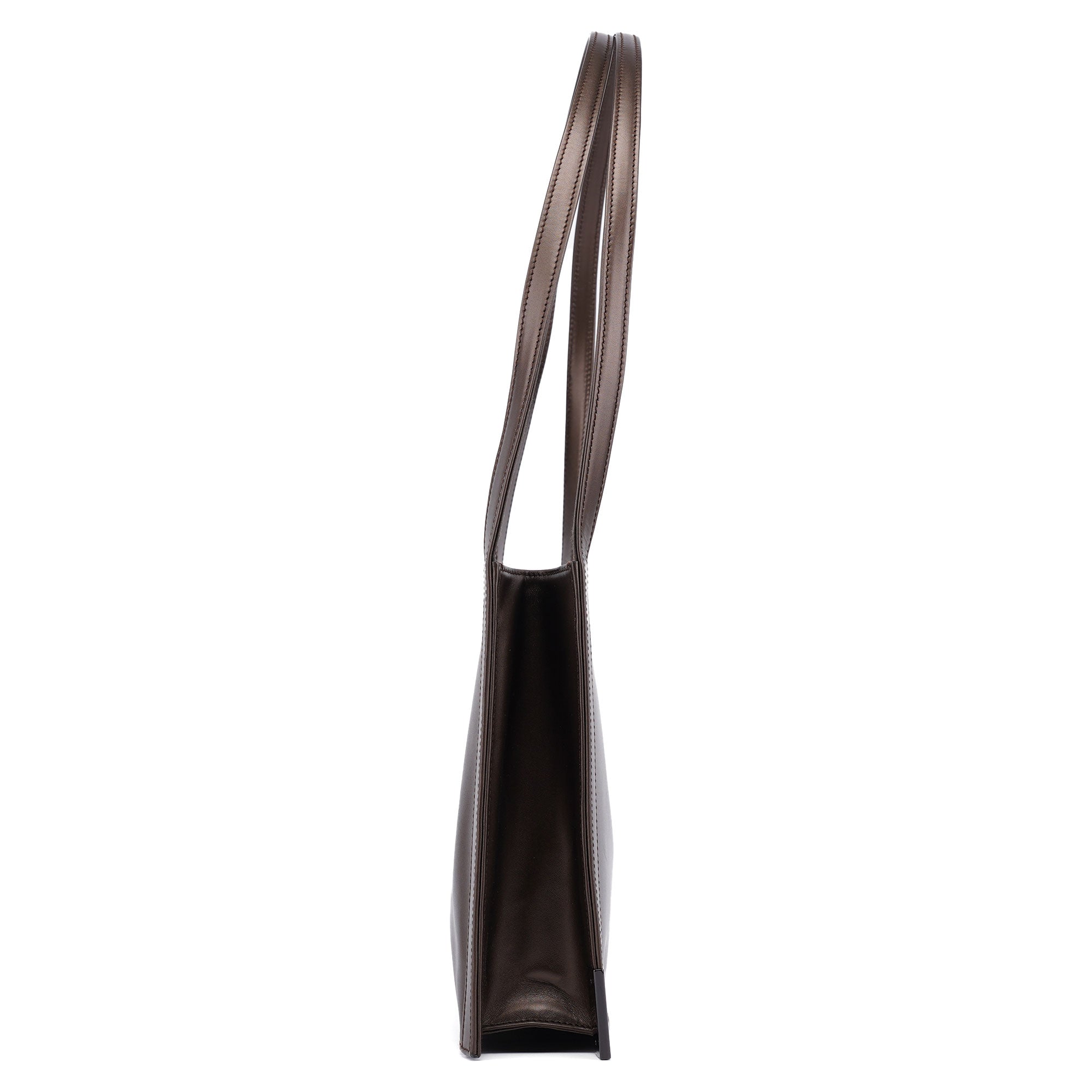 Brown Calfskin Hobo Shoulder Bag