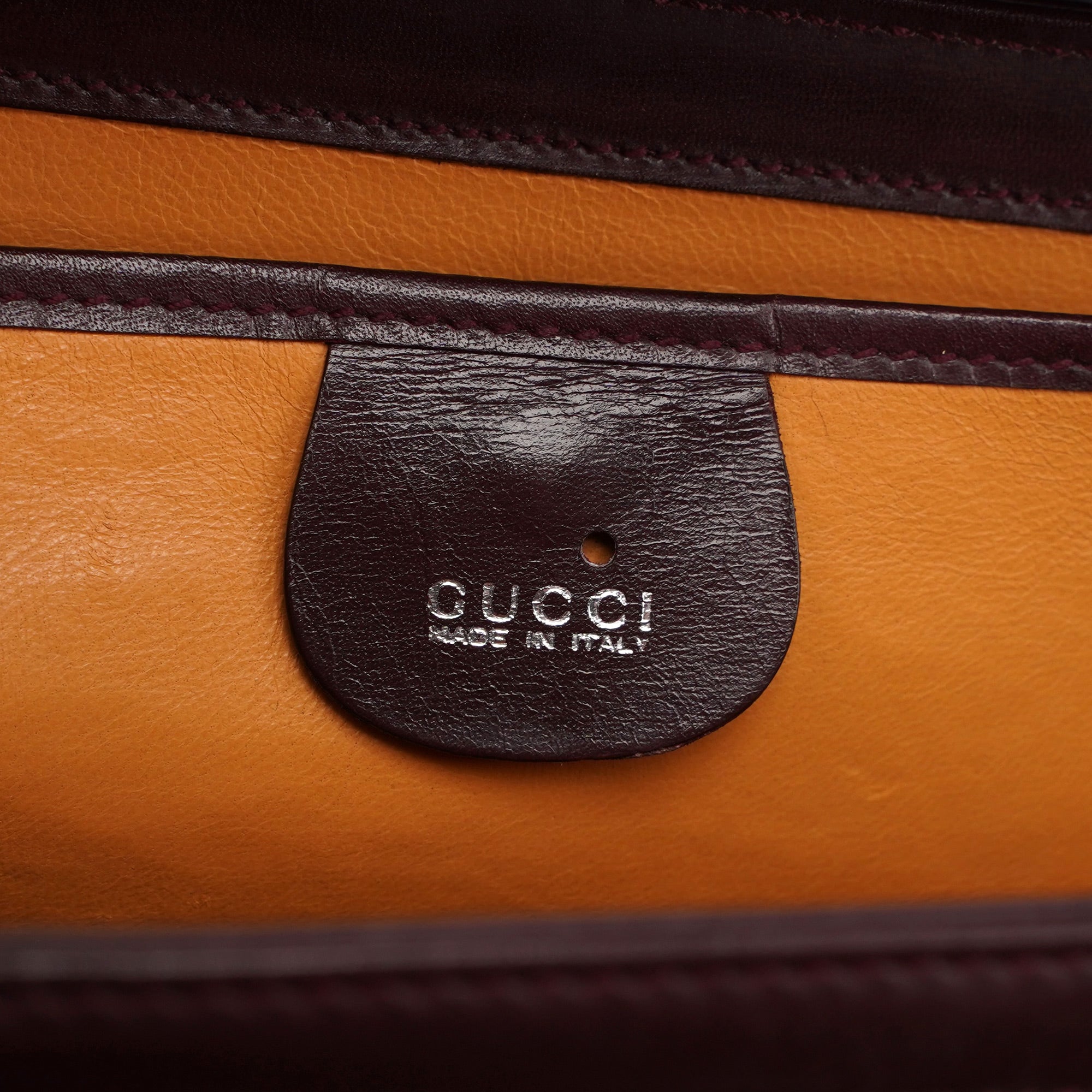 Brown Calfskin Square G Shoulder Bag