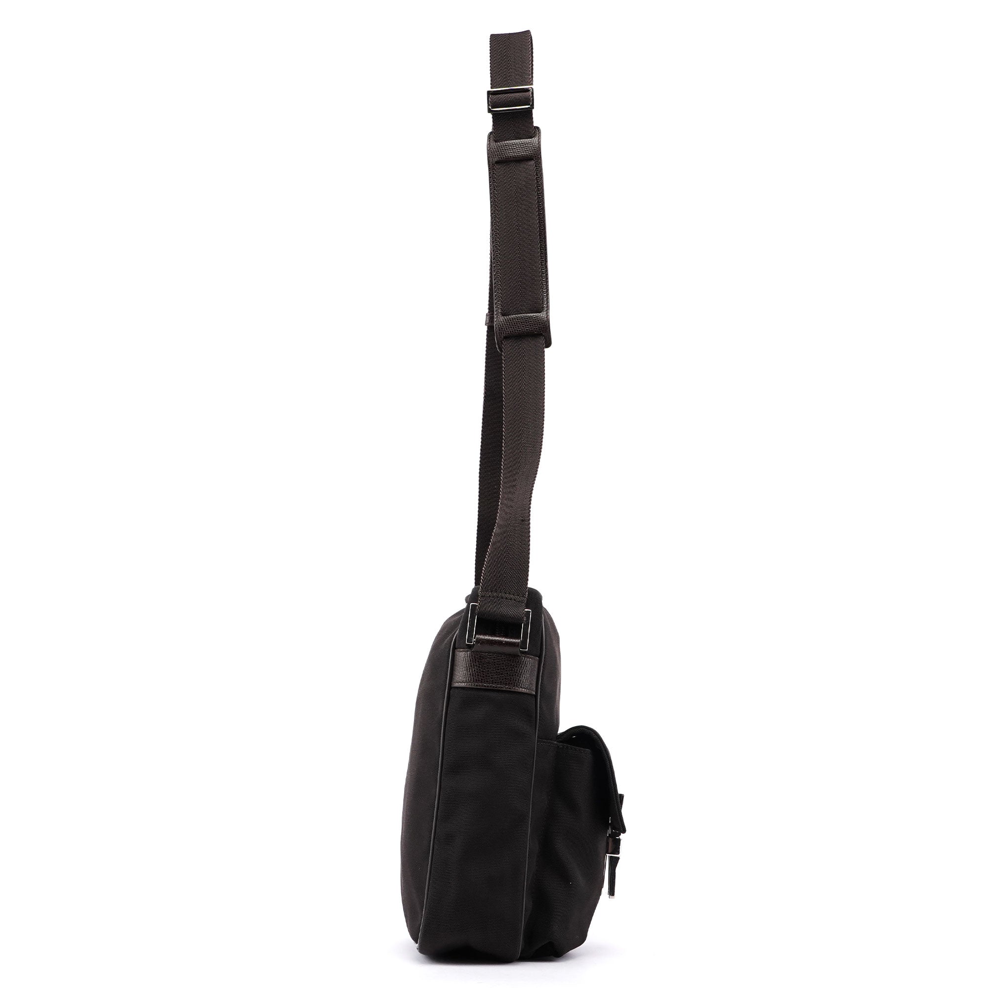 Brown Canvas Crossbody Bag