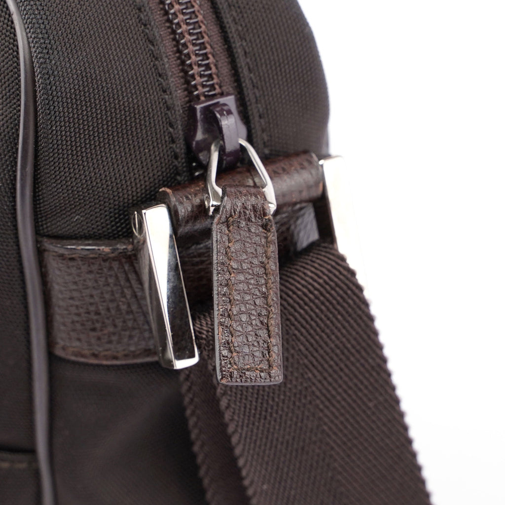 Brown Canvas Crossbody Bag