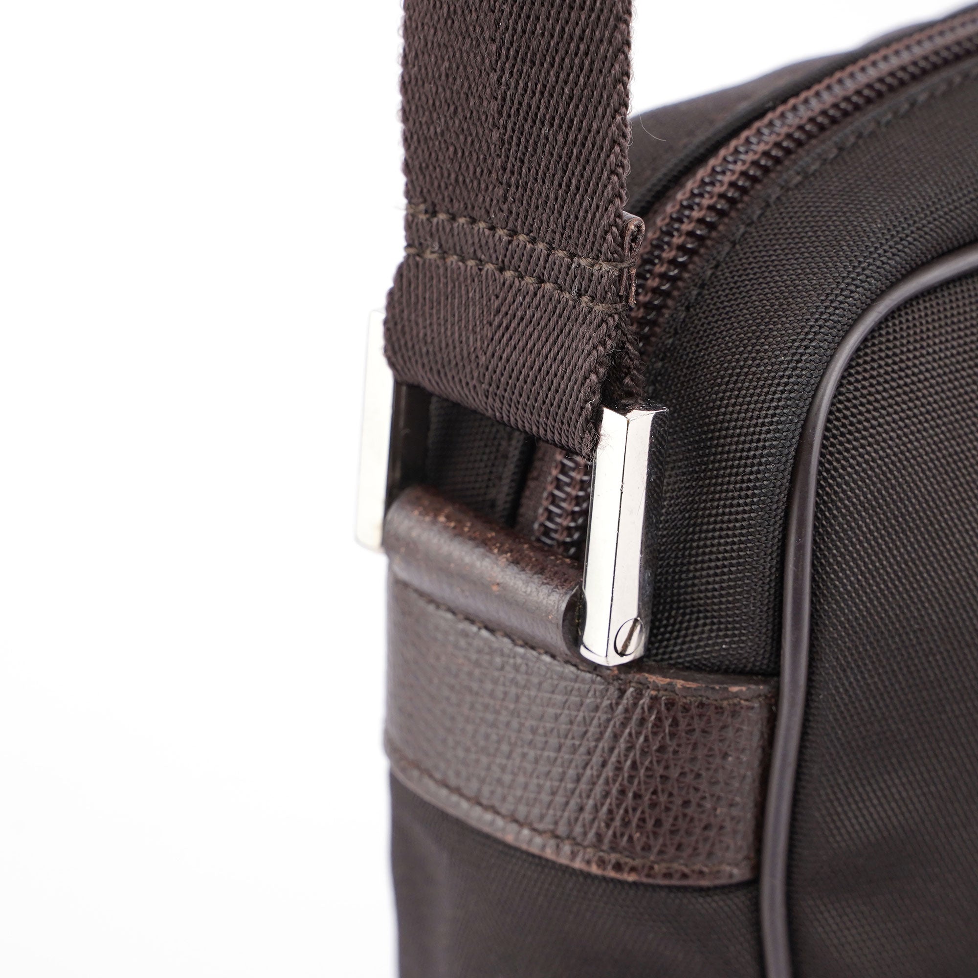 Brown Canvas Crossbody Bag