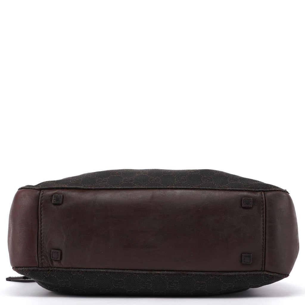 Brown Canvas Leather GG Tote