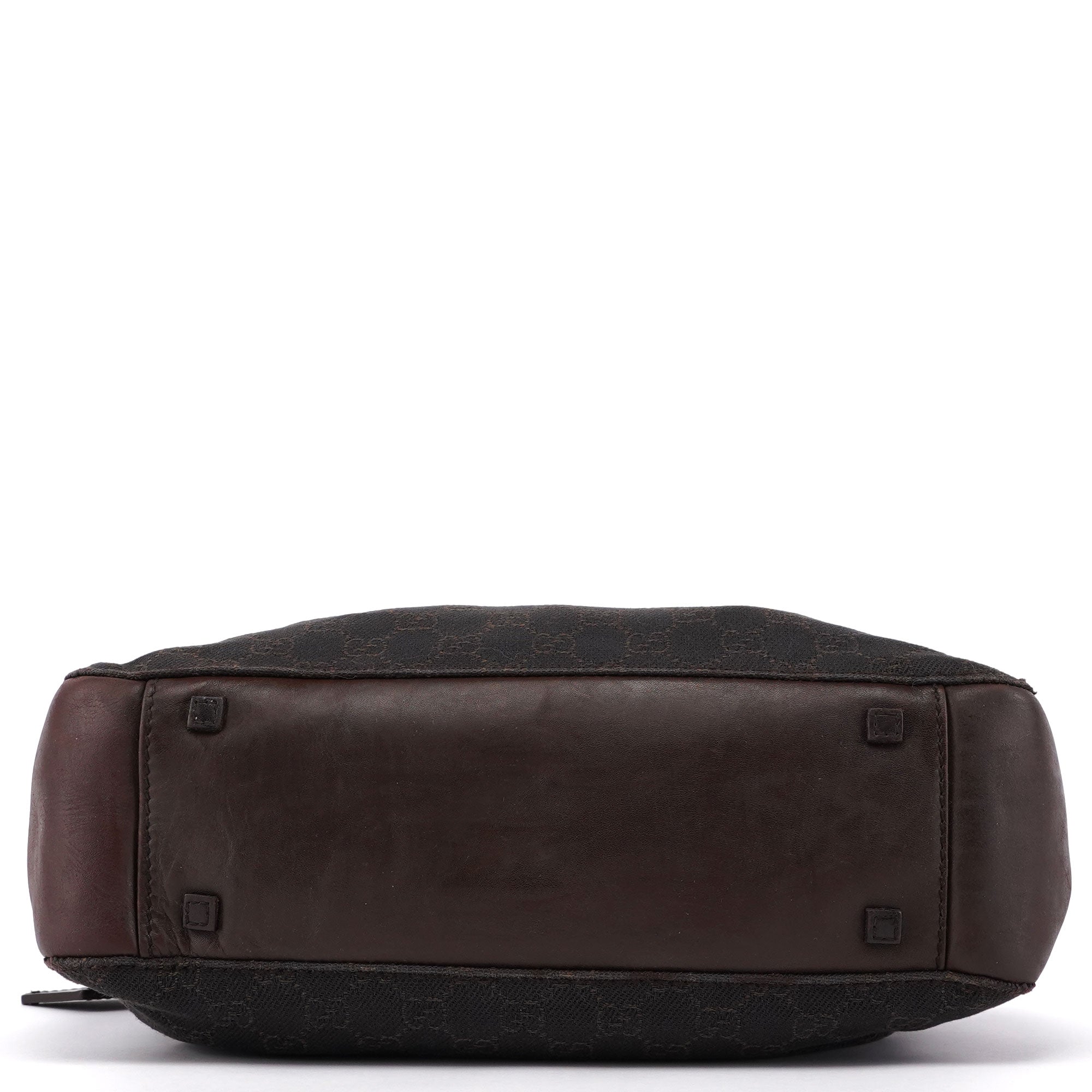 Brown Canvas Leather GG Tote