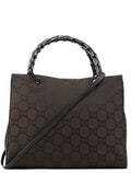 Brown GG Bamboo Tote 2way