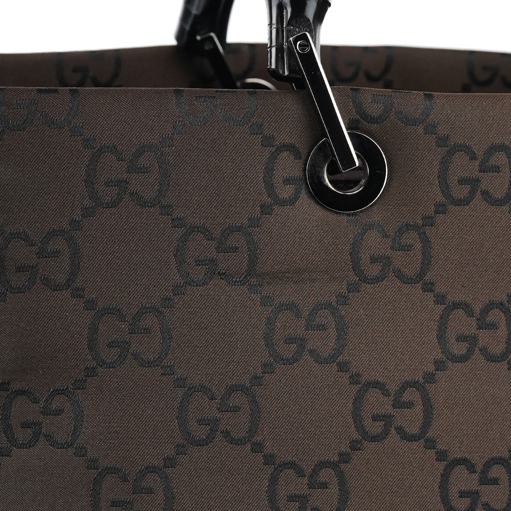 Brown GG Bamboo Tote Bag