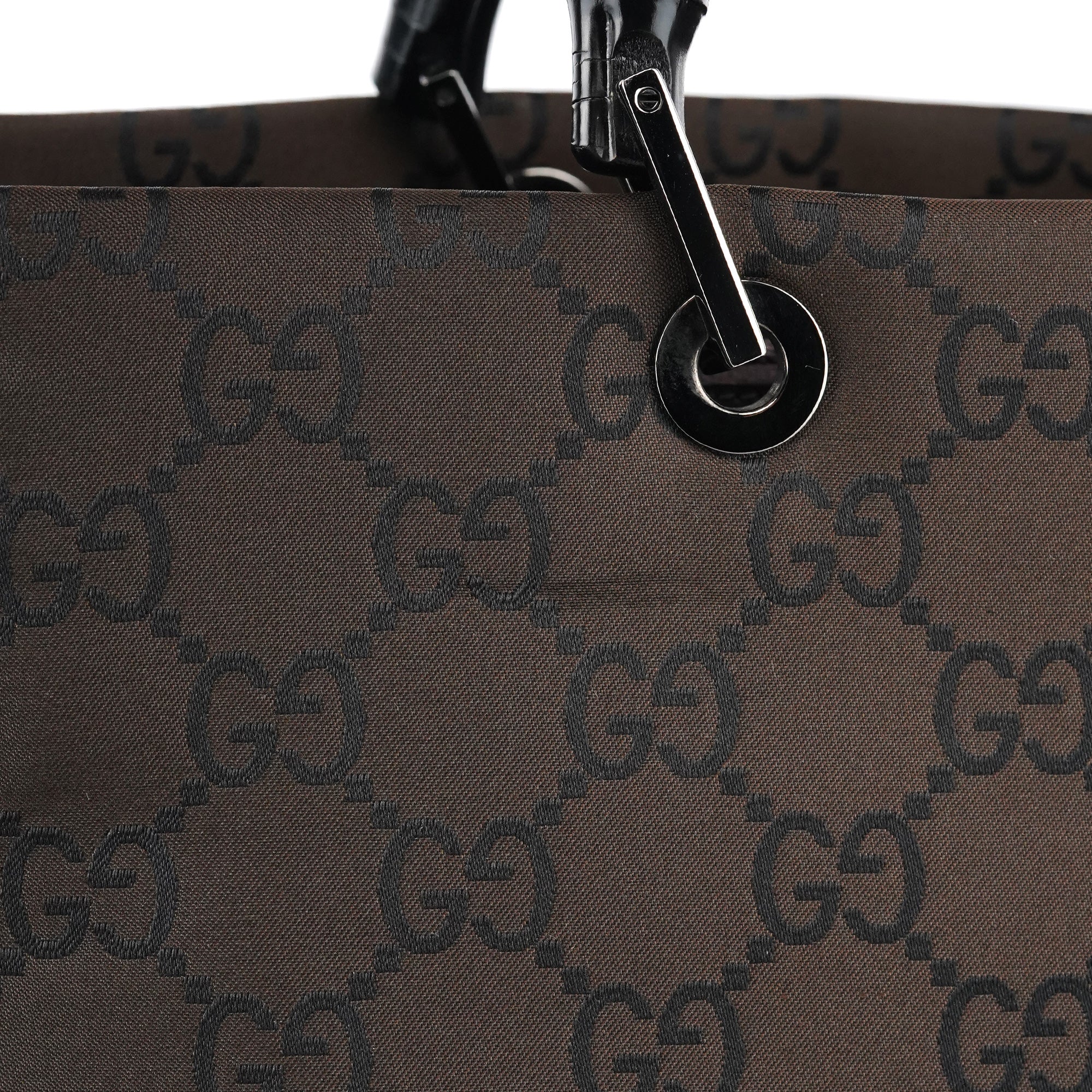 Brown GG Bamboo Tote Bag