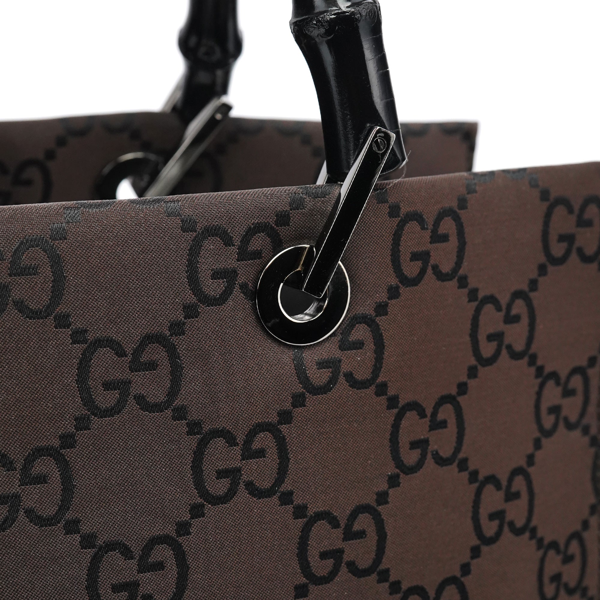 Brown GG Bamboo Tote Bag