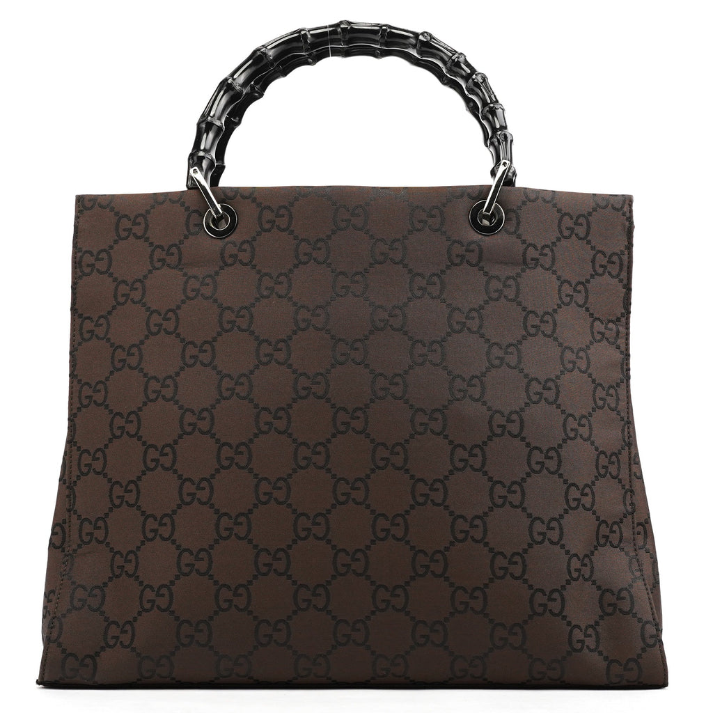 Brown GG Bamboo Tote Bag