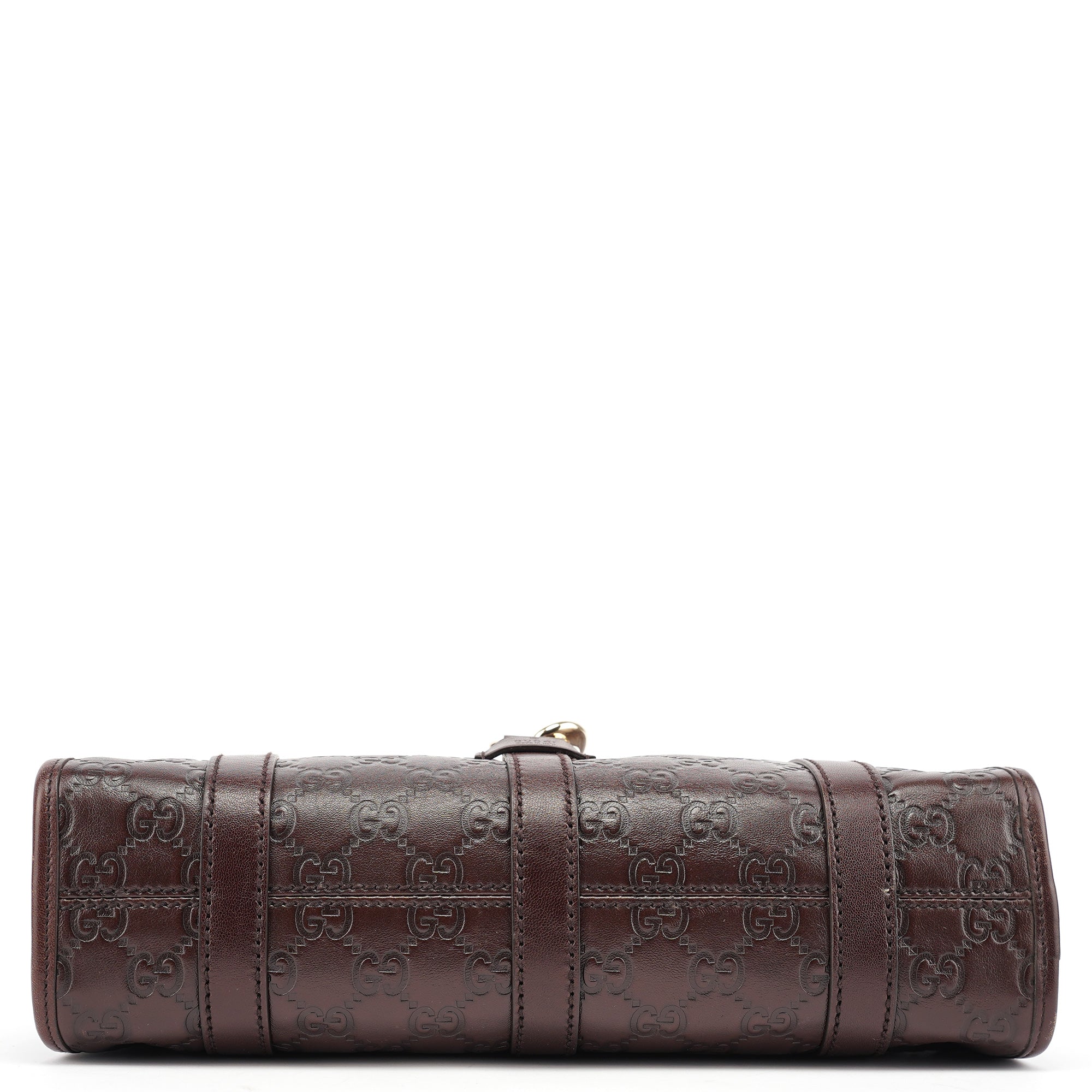Brown GG Calfskin Embossed Jackie Shoulder Bag