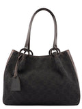 Brown GG Canvas Leather Tote Bag