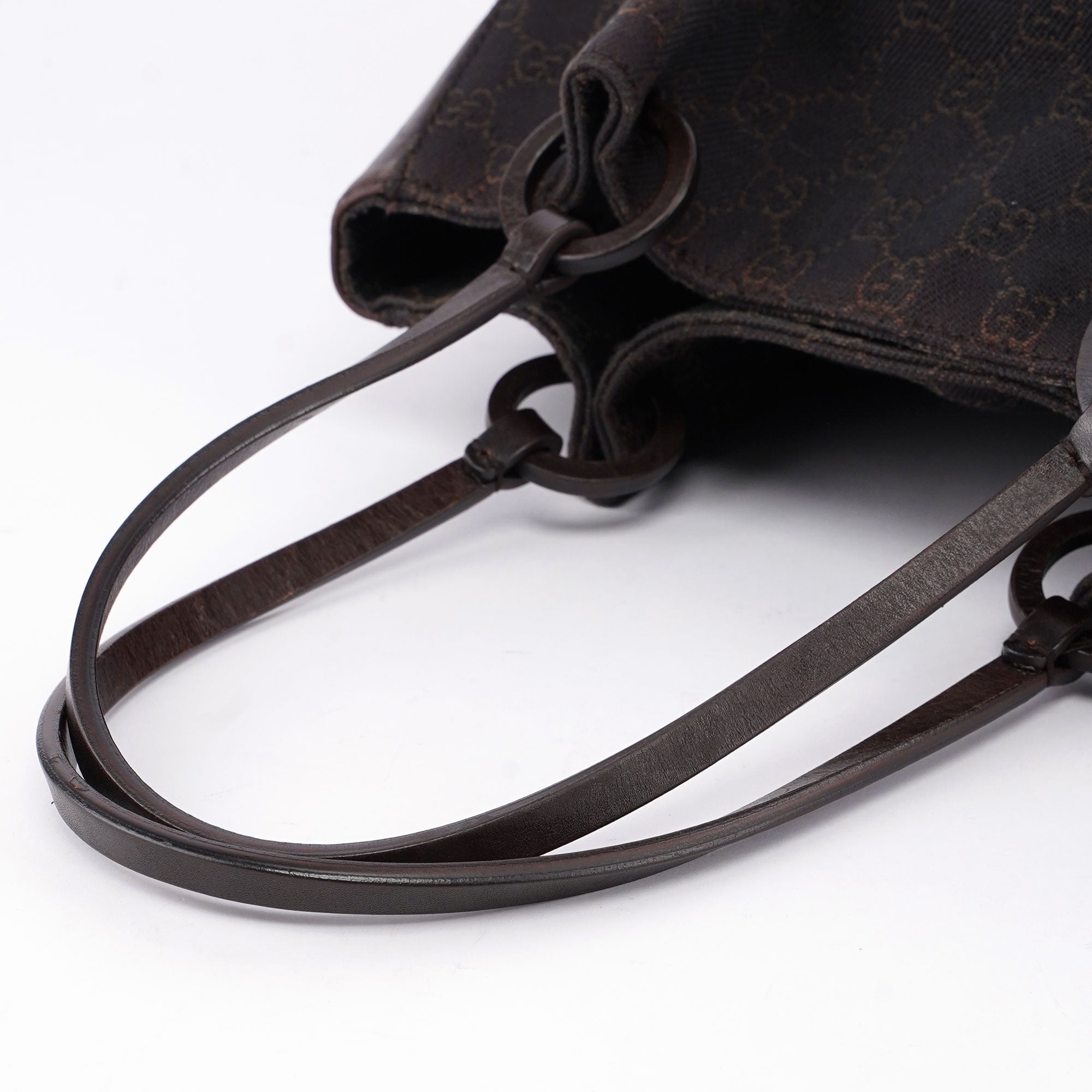 Brown GG Canvas Leather Tote Bag