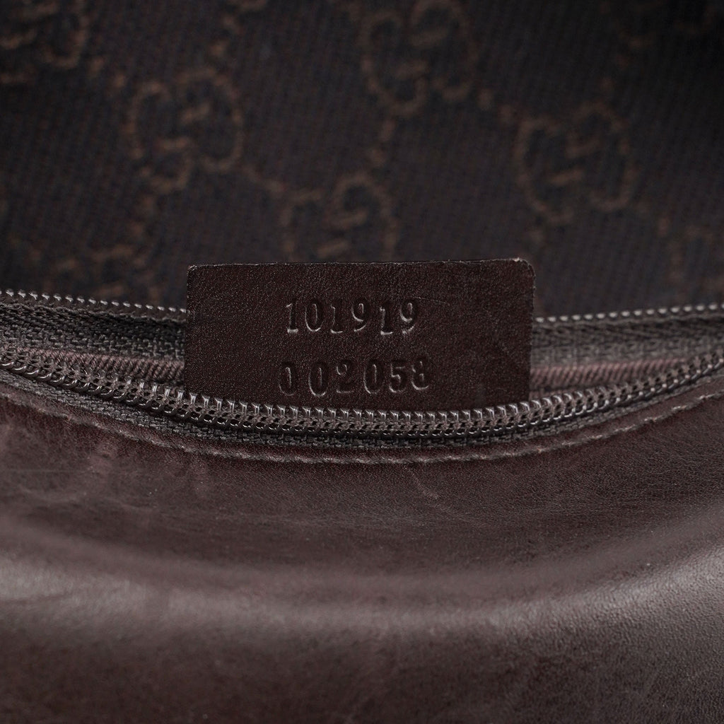 Brown GG Canvas Leather Tote Bag