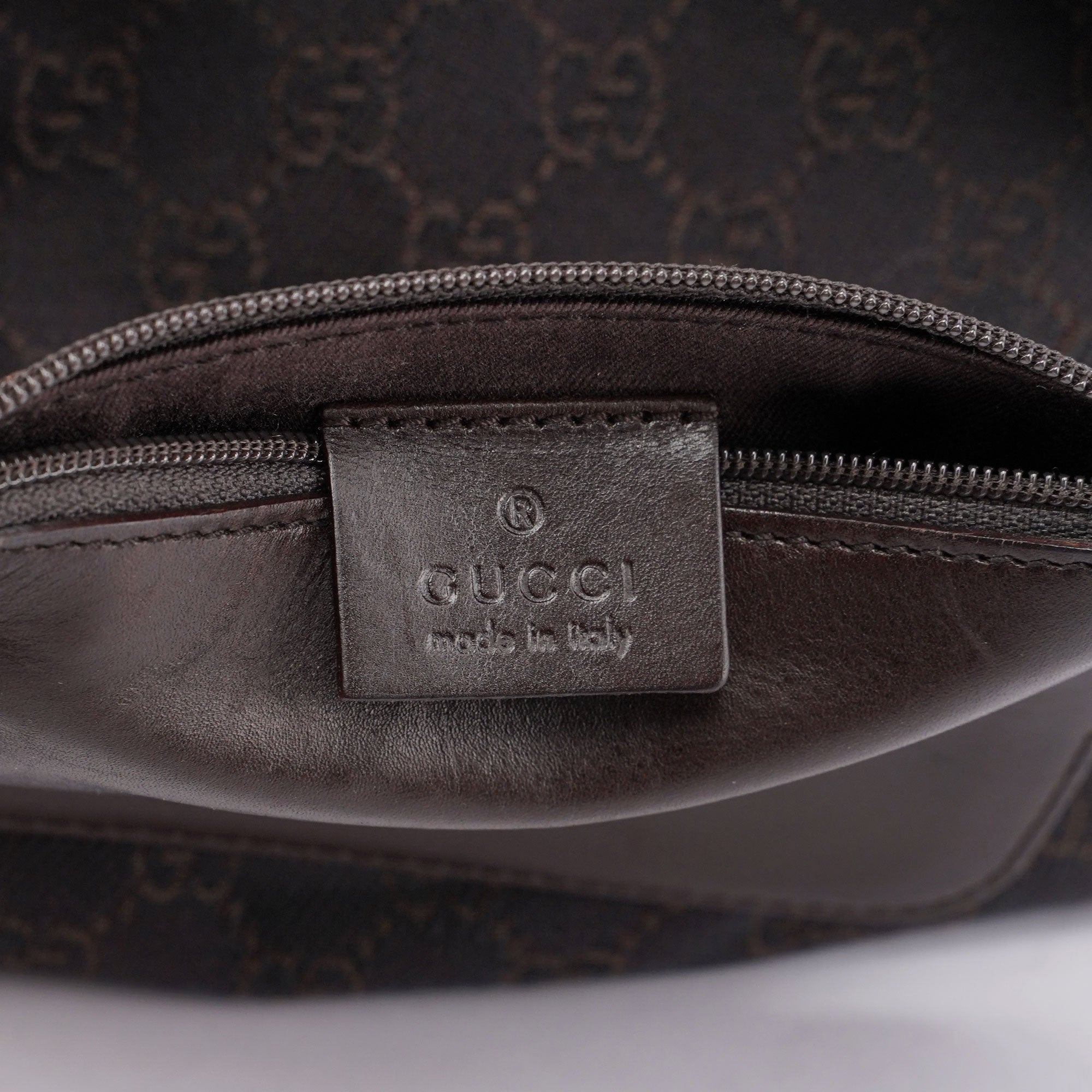Brown GG Canvas Leather Tote Bag