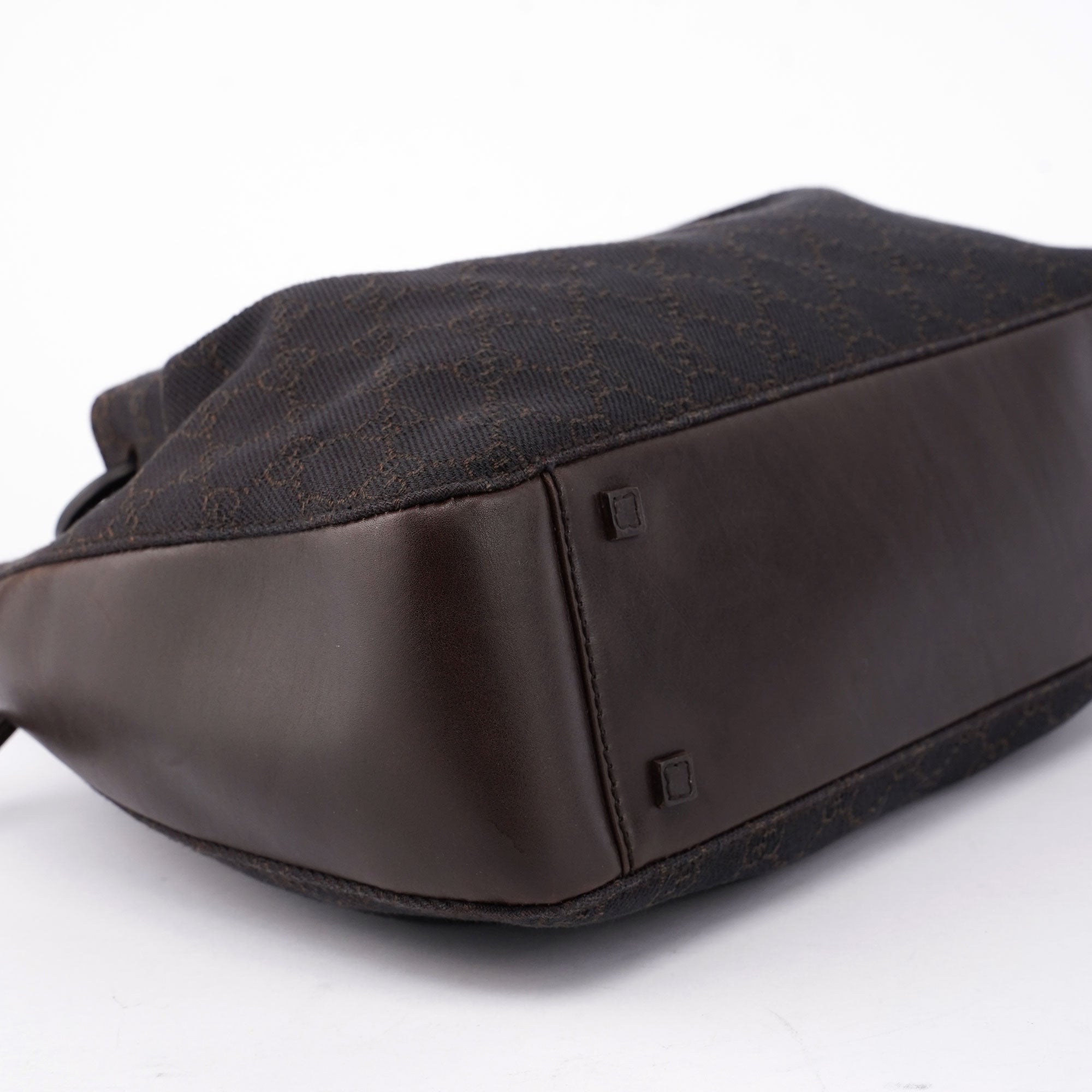 Brown GG Canvas Leather Tote Bag