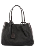 Brown GG Canvas Leather Tote Bag