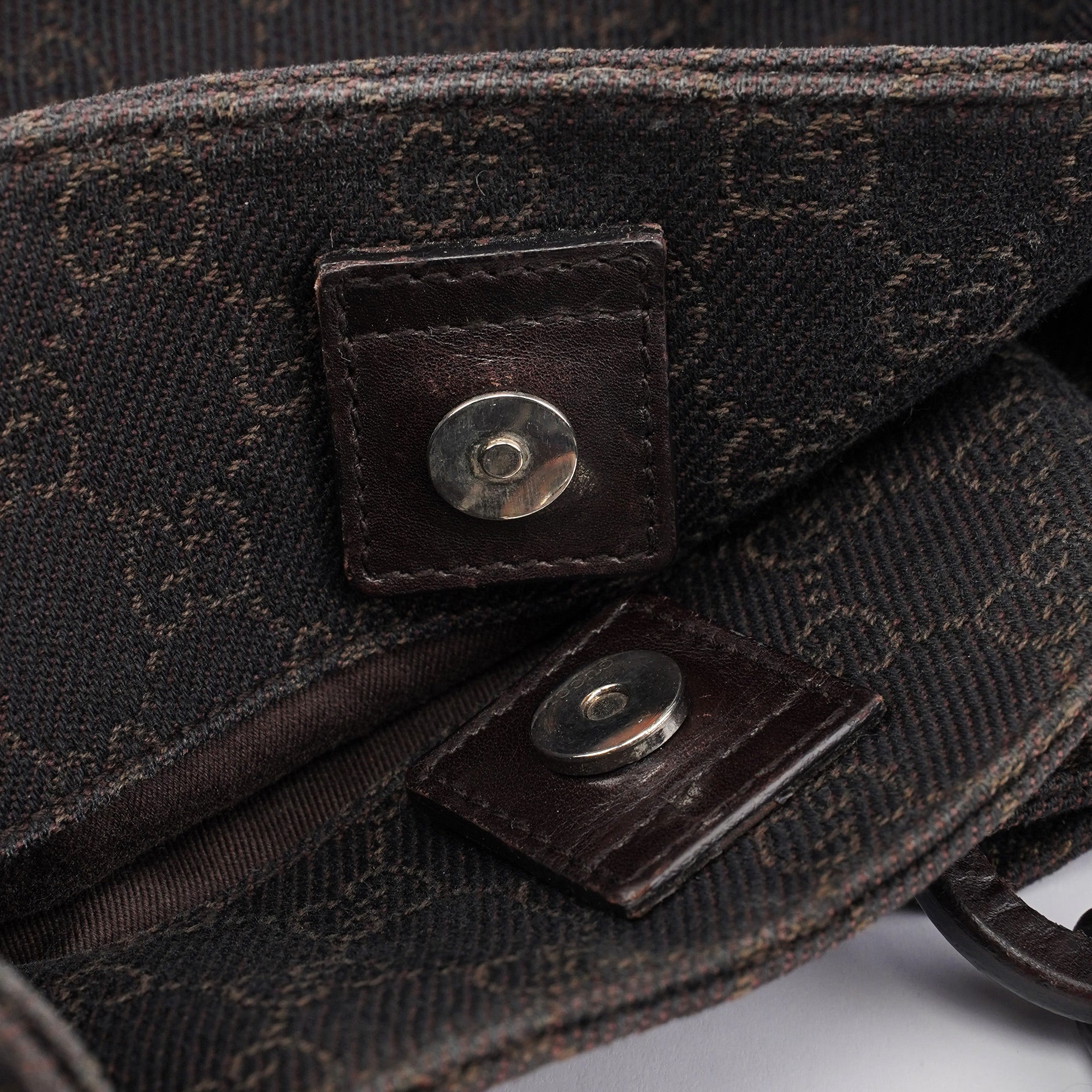 Brown GG Canvas Leather Tote Bag