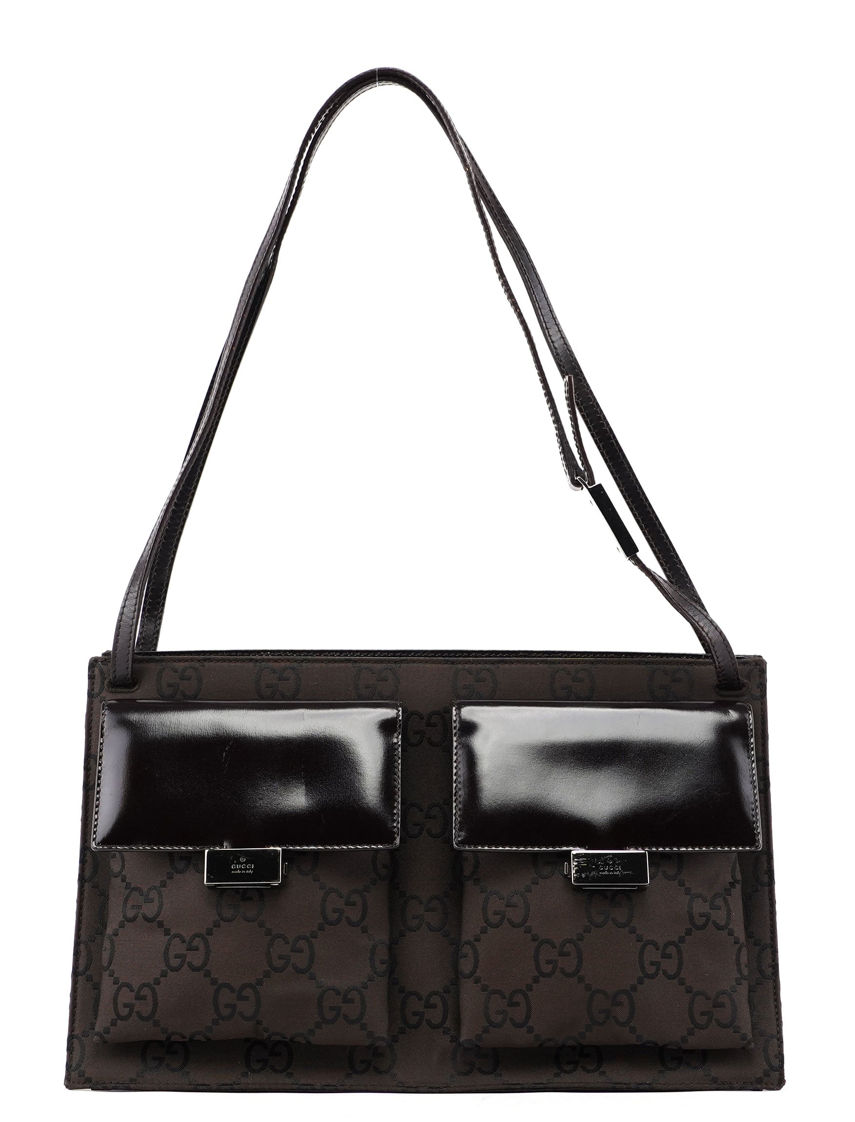 Brown GG Dual Pocket Shoulder Bag