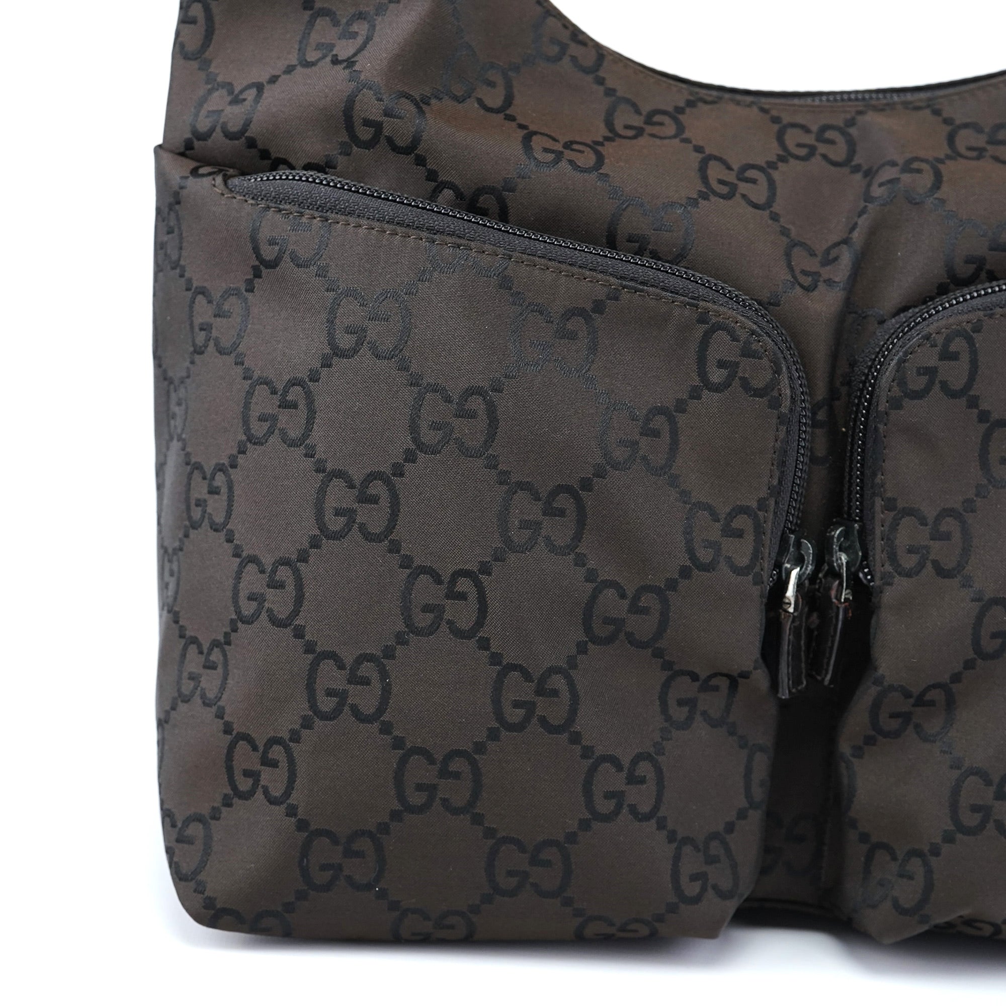 Brown GG Dual Pocket Shoulder Bag