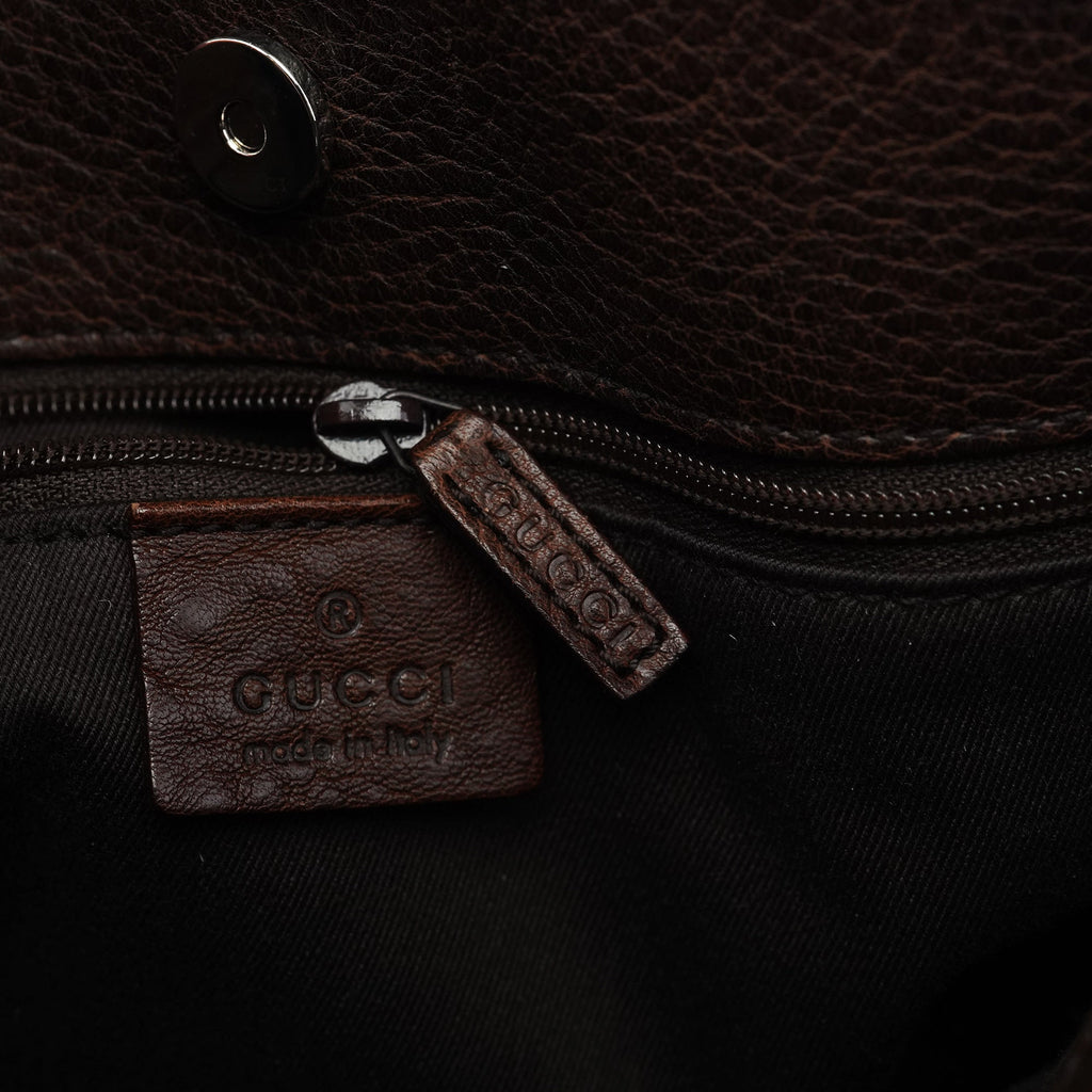 Brown GG Horsebit Leather Tote Bag