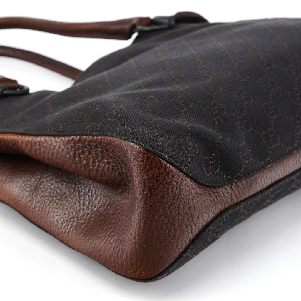 Brown GG Horsebit Leather Tote Bag