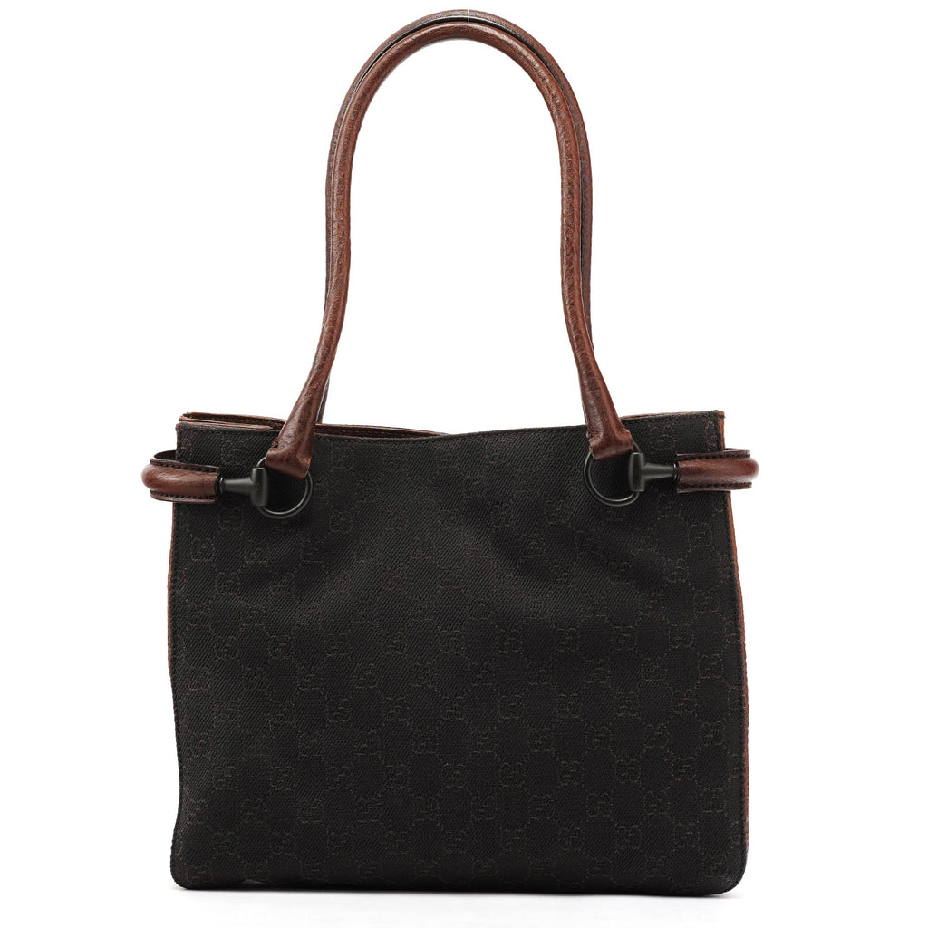 Brown GG Horsebit Leather Tote Bag