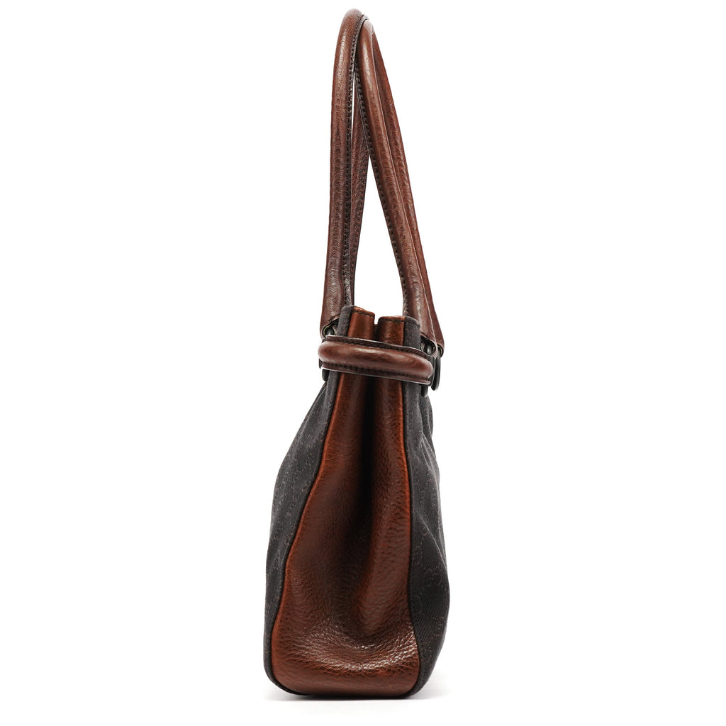 Brown GG Horsebit Leather Tote Bag