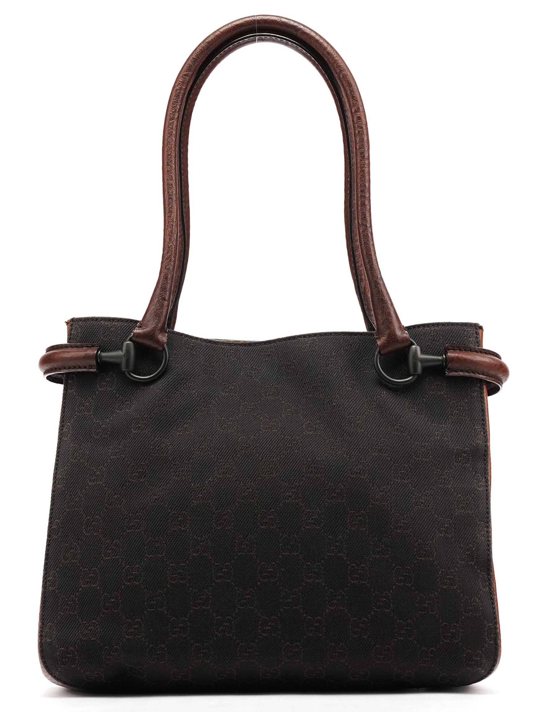 Brown GG Horsebit Leather Tote Bag