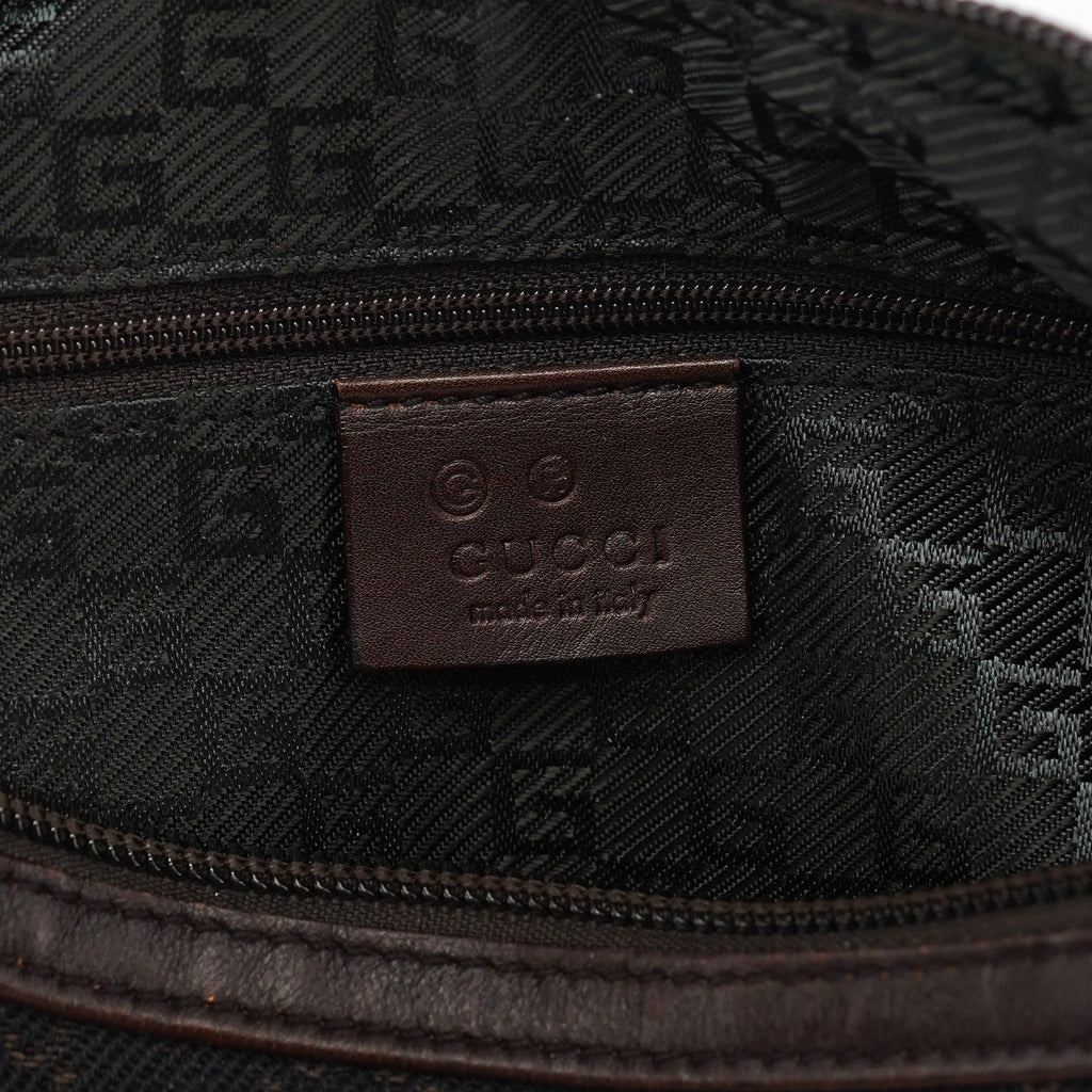 Brown GG Leather Hobo Shoulder Bag
