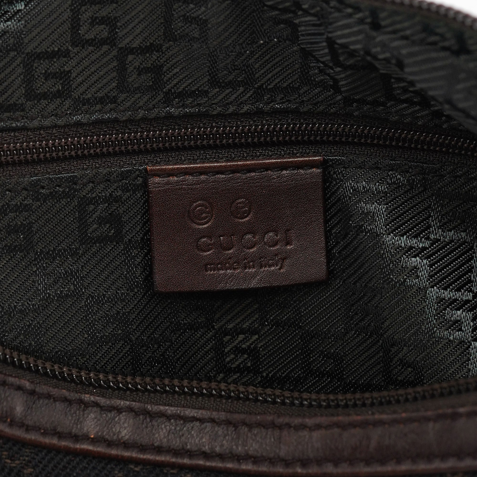 Brown GG Leather Hobo Shoulder Bag