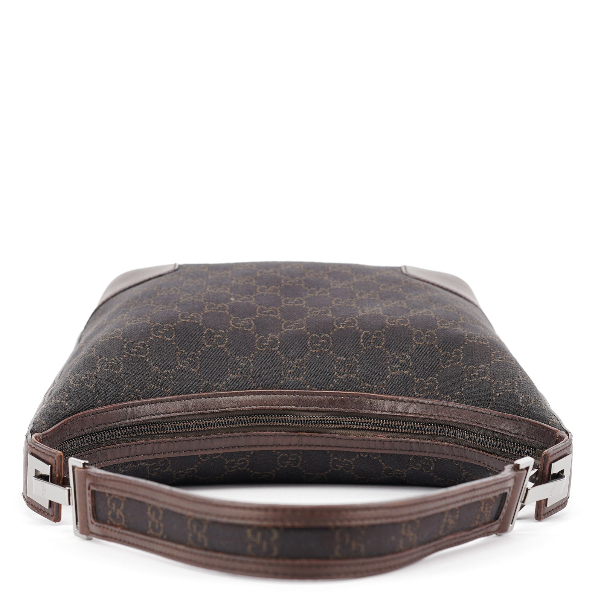 Brown GG Leather Hobo Shoulder Bag