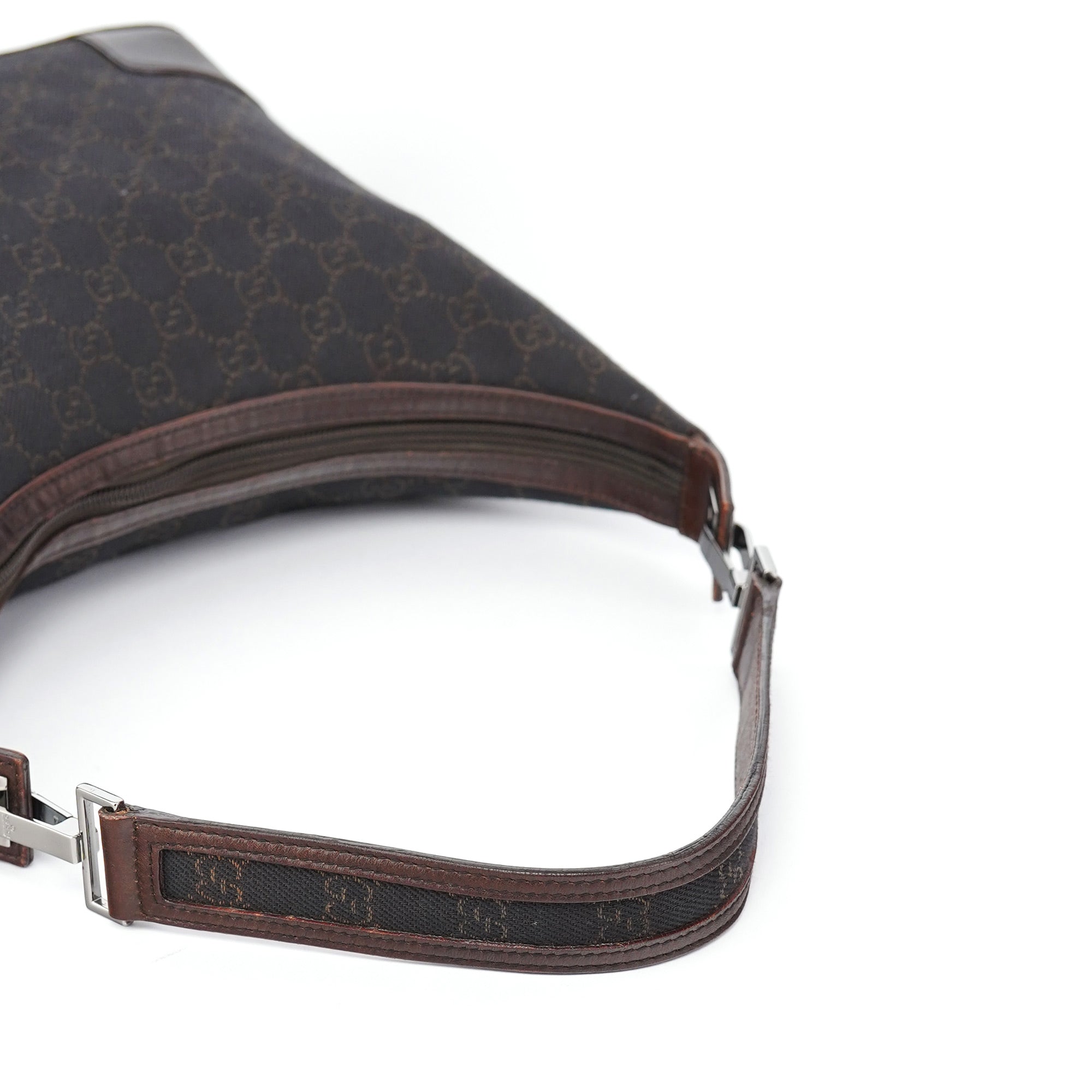 Brown GG Leather Hobo Shoulder Bag