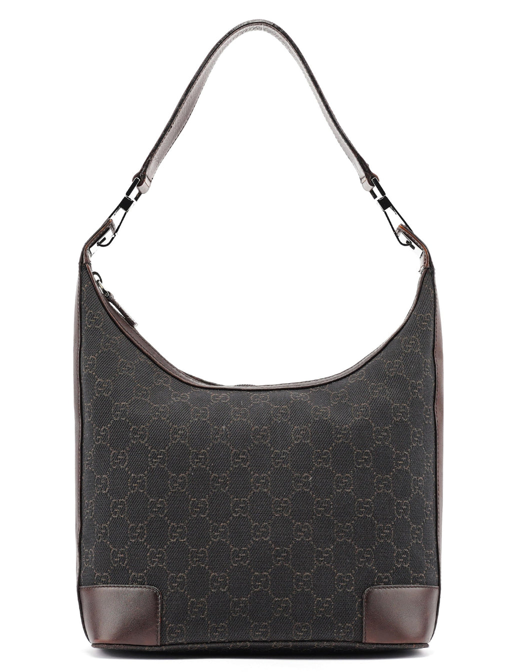 Brown GG Leather Hobo Shoulder Bag