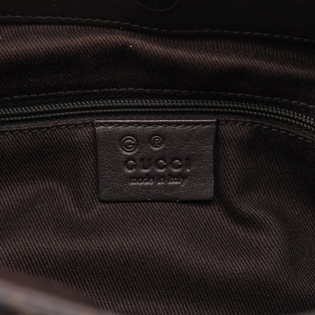 Brown GG Leather Shoulder Bag