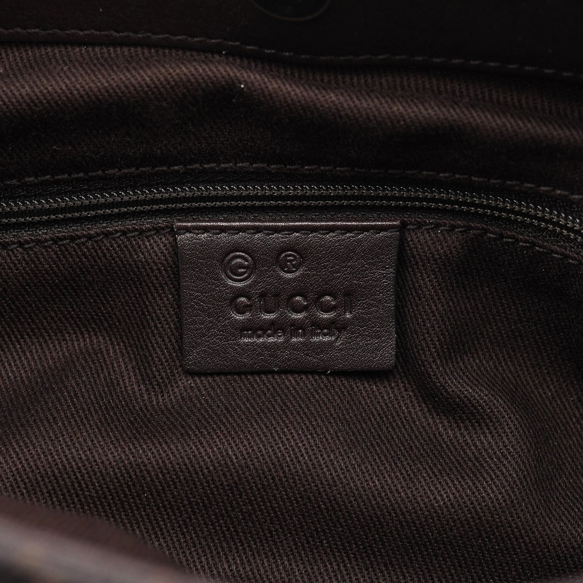 Brown GG Leather Shoulder Bag