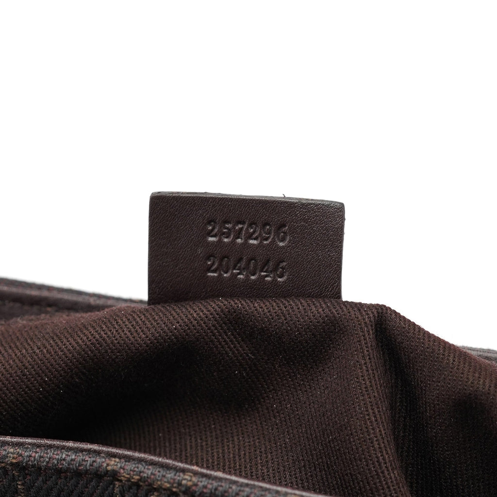 Brown GG Leather Shoulder Bag